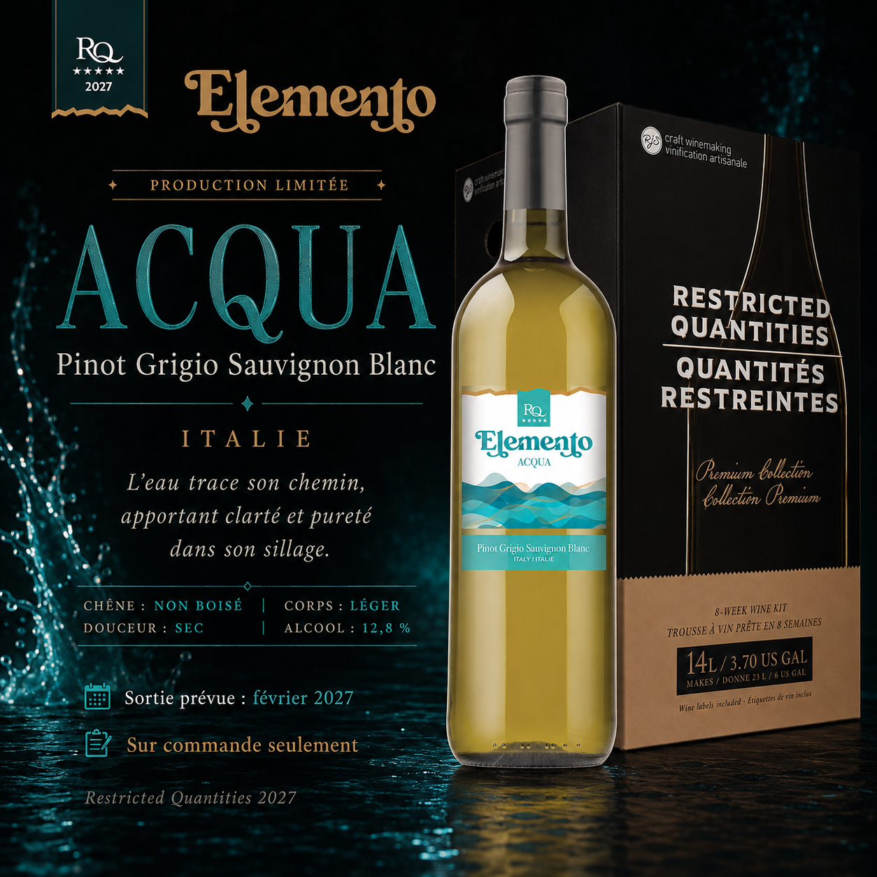 ACQUA — Pinot Grigio Sauvignon Blanc, Italie | Elemento RQ27